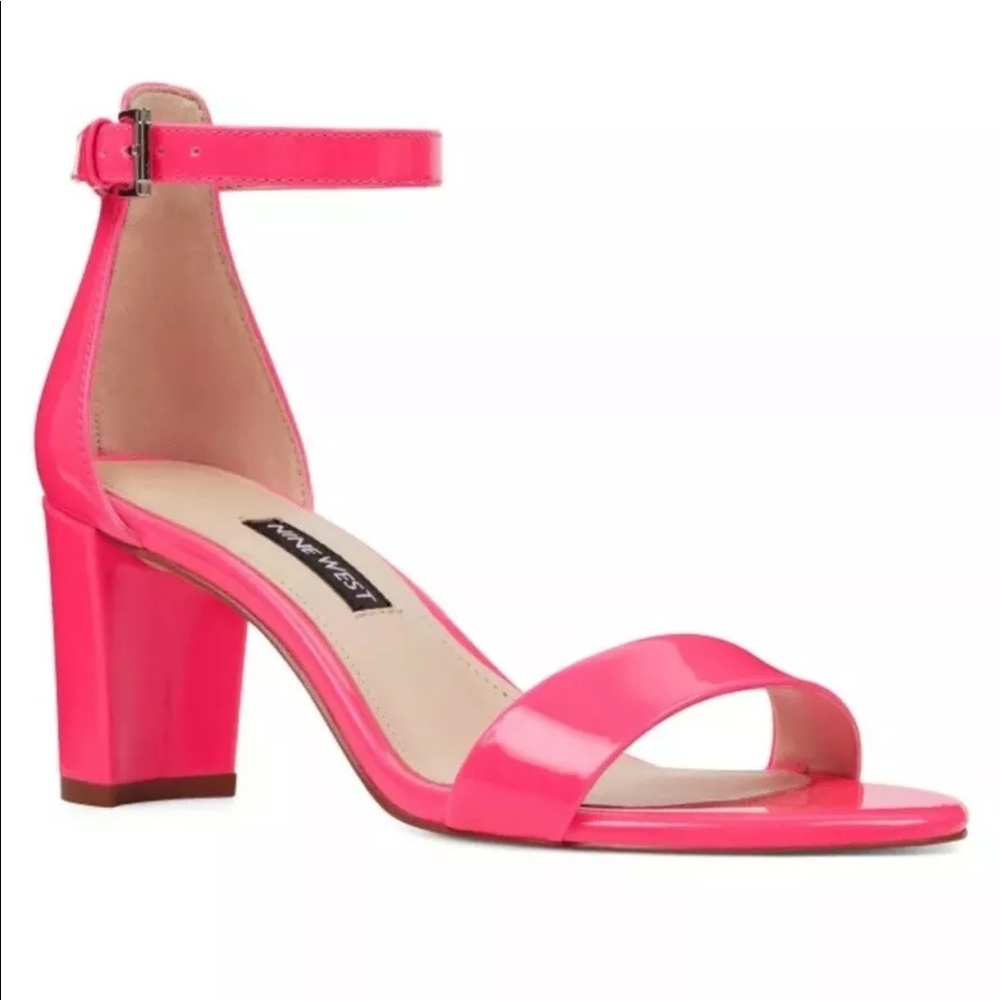 Nine West Pruce Ankle Strap Block Heel Size 8M